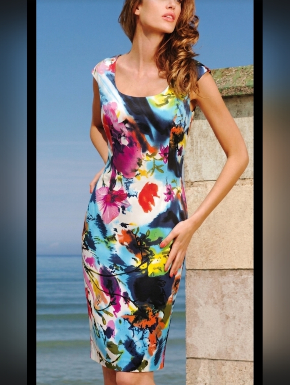 Joseph Ribkoff Satin Scoopneck Dress